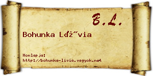 Bohunka Lívia névjegykártya